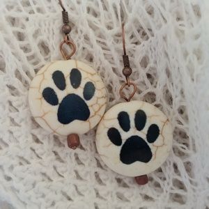 Handmade paw print earrings